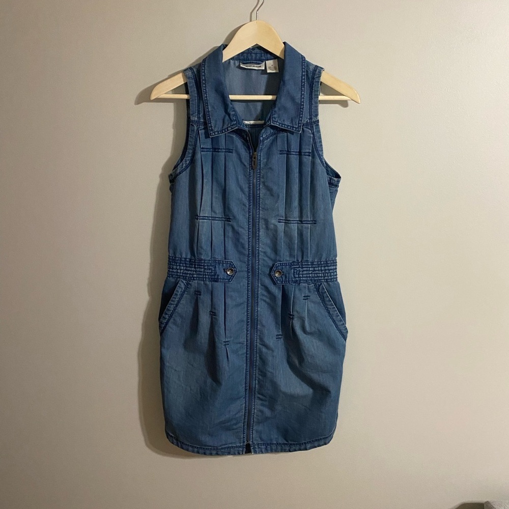 DKNY Denim Sleeveless Zip-Up Dress - Picture 2 of 3